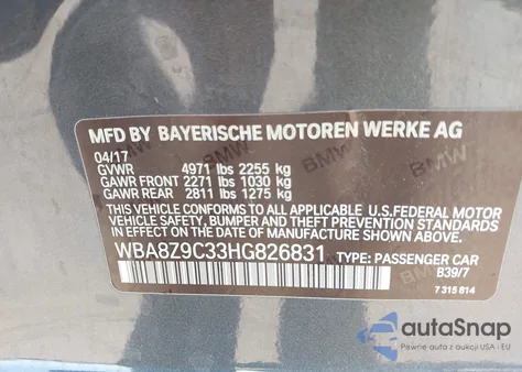 2017 BMW 330I Gran Turismo xDrive из США, поврежденный, VIN WBA8Z9C33HG826831